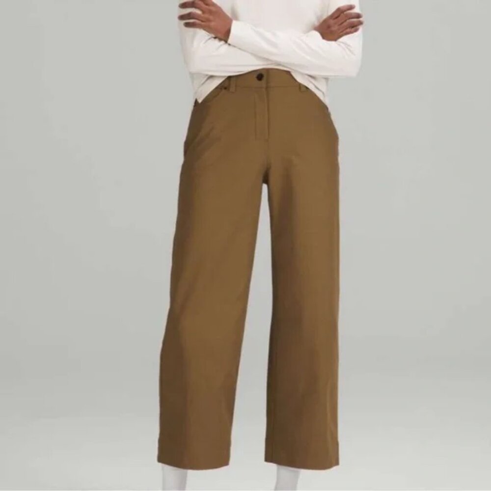 Lululemon City Sleek 5 Pocket Wide Leg Pants Artifact Brown High Rise Size 32